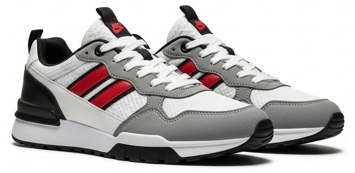White Red Active Runner Jogger Shoes